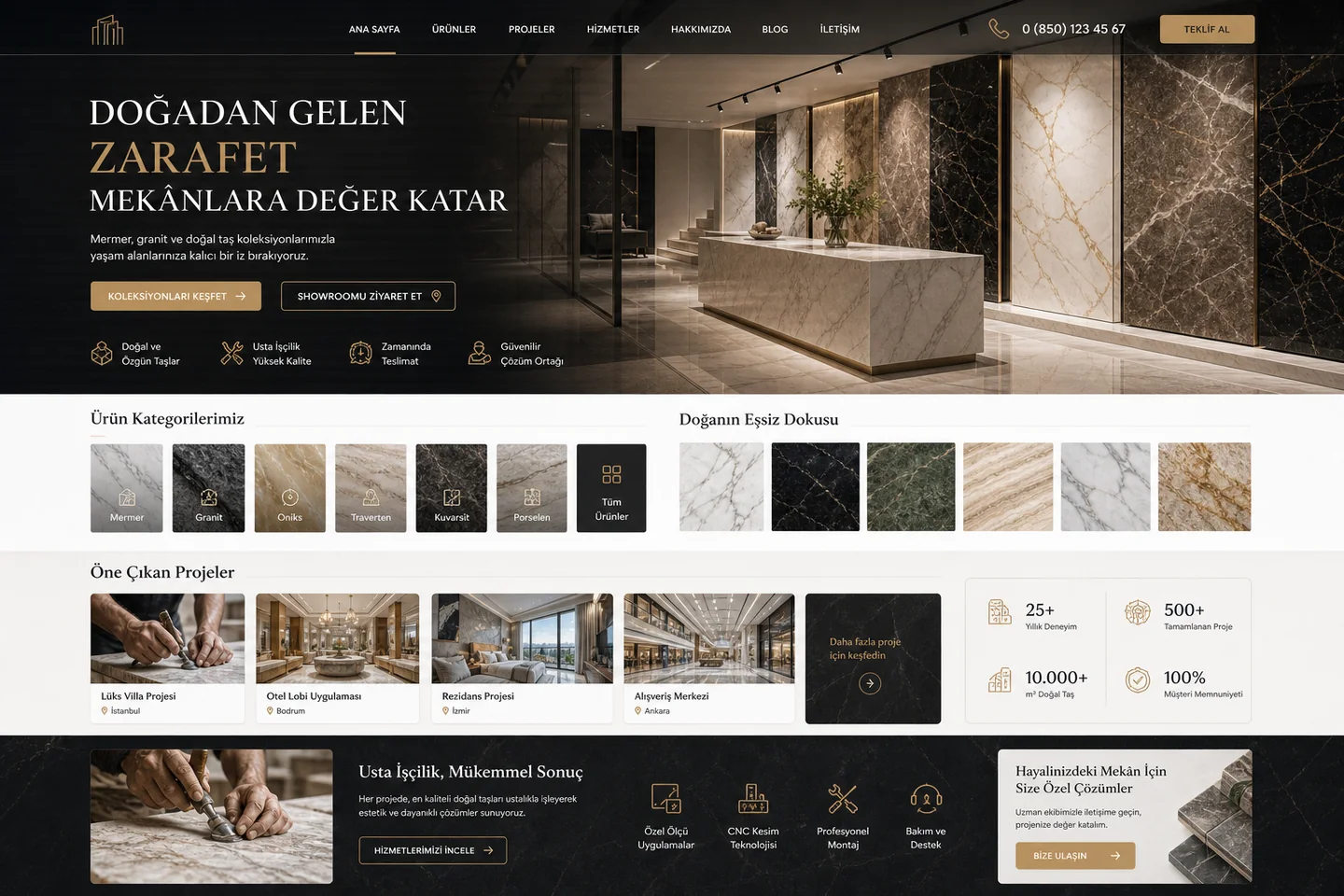 Mermerci / Granit Demo için hazırlanmış örnek yapı